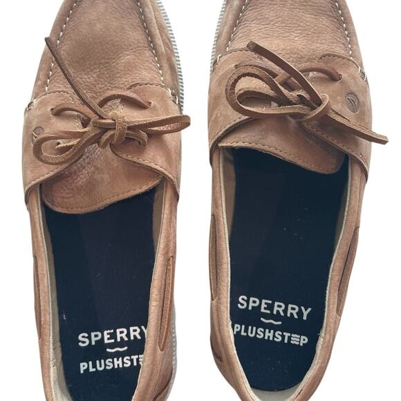 Sperry Brown Plushstep Moc Stitch Loafers Women’s 9.5 Coastal Comfort EUC - Picture 3 of 9